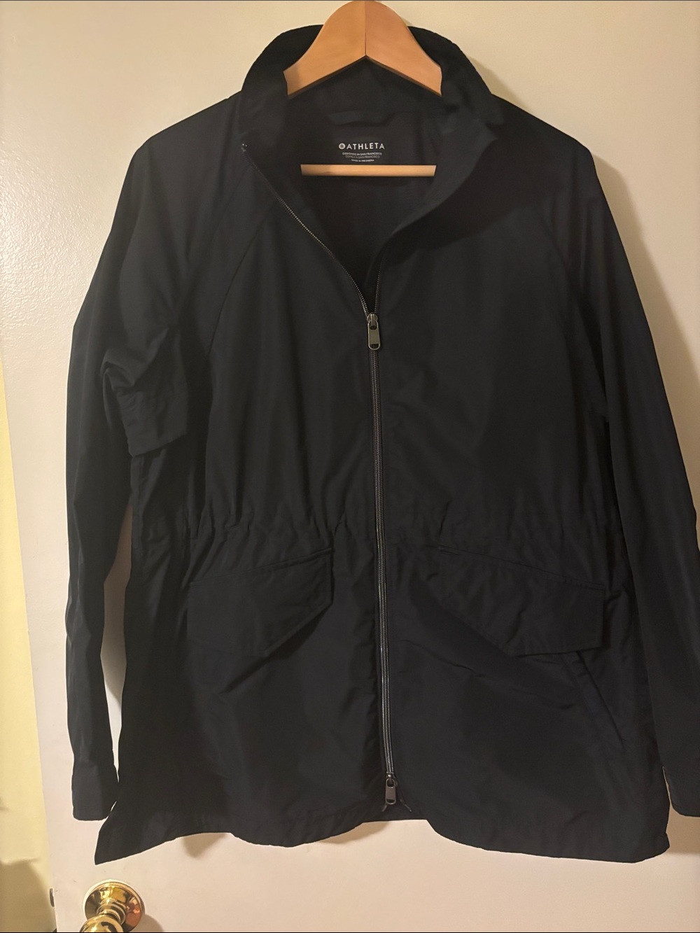 Athleta Black Zip-Up Utility Jacket